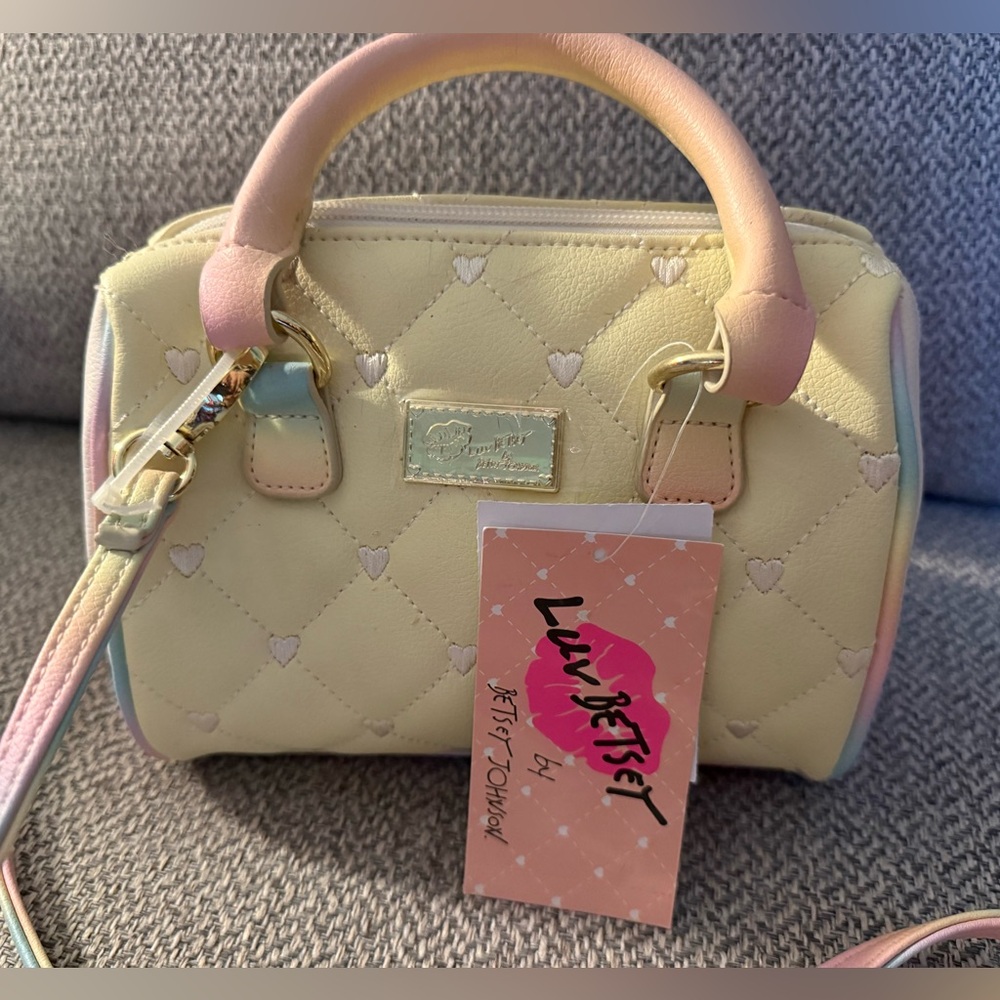 Betsey Johnson Lily Bloom Pastel Yellow Handbag